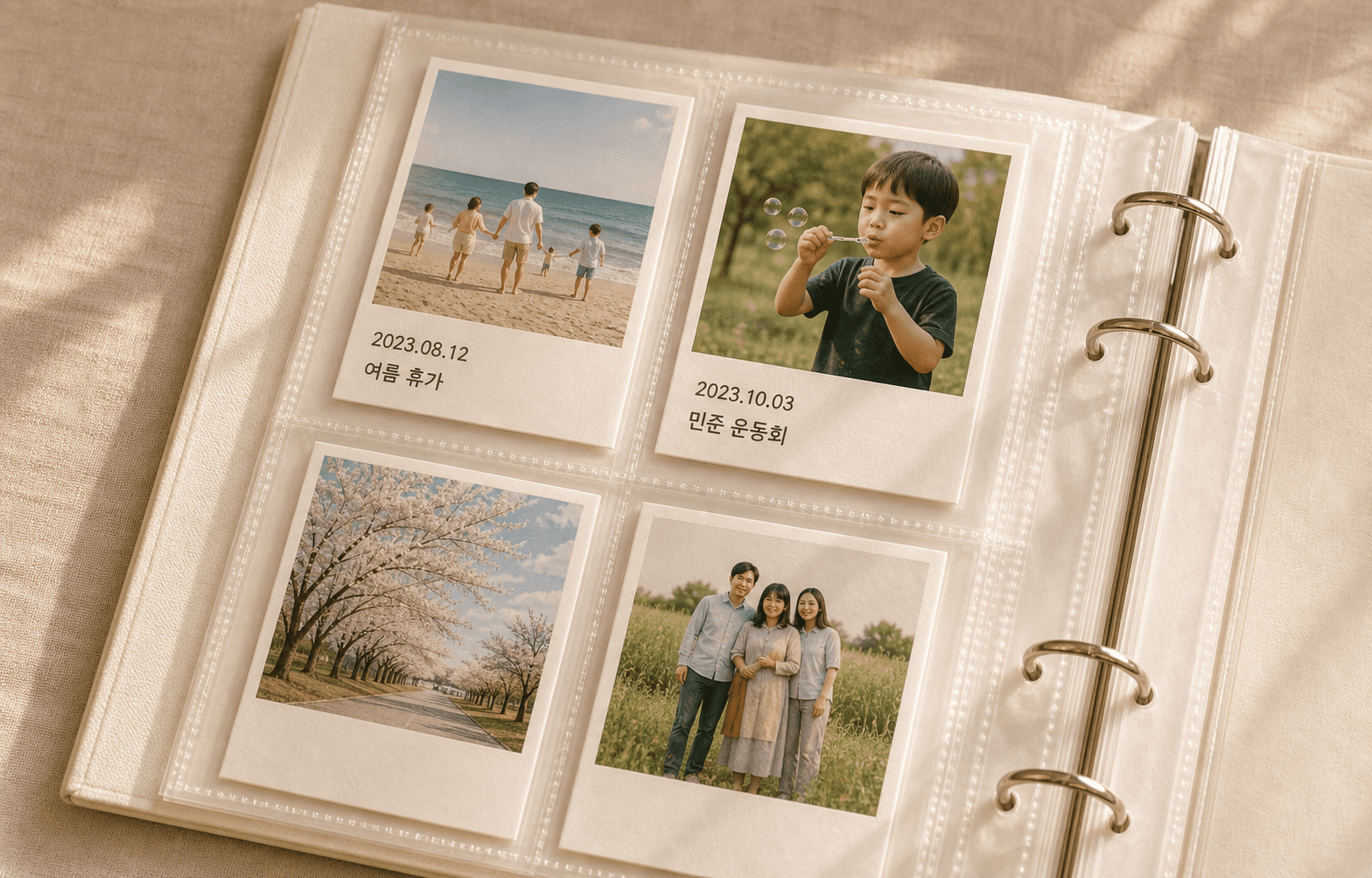 가족 사진을 보관한 앨범 이미지
